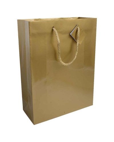 SACCHETTO IN CARTA LAMINATA CON BIGLIETTO DI AUGURI Oro