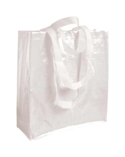 Shopper in polipropilene laminato con doppi manici Bianco