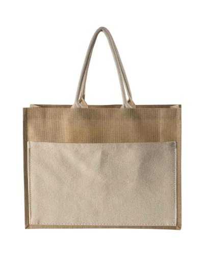 Borsa con soffietto interno cerato Naturale
