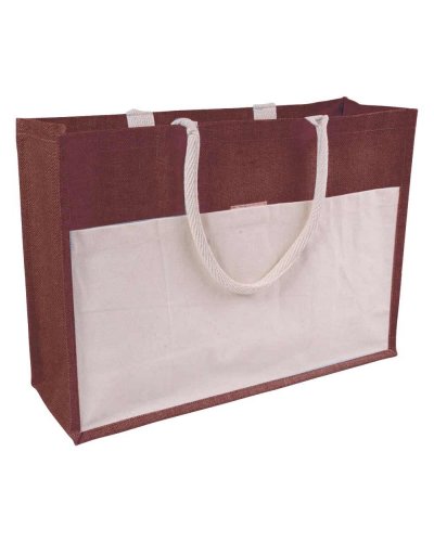 Borsa con soffietto interno cerato Marrone