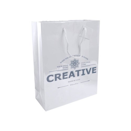 Shopper carta laminata 26x35x11cm con biglietto auguri - 77g