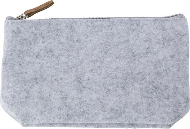 Pochette cosmetica lucy | feltro riciclato | dettagli in similpelle