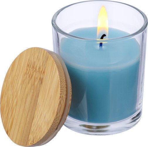 Candela riven | vetro con coperchio bambù