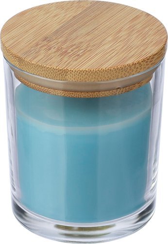 Candela riven | vetro con coperchio bambù