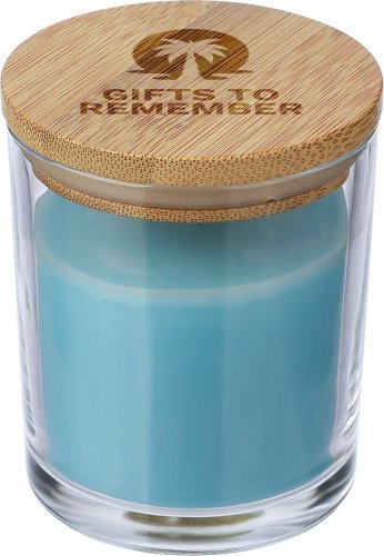 Candela riven | vetro con coperchio bambù