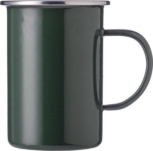 Tazza smaltata ayden | bordo in acciaio inox | 500 ml