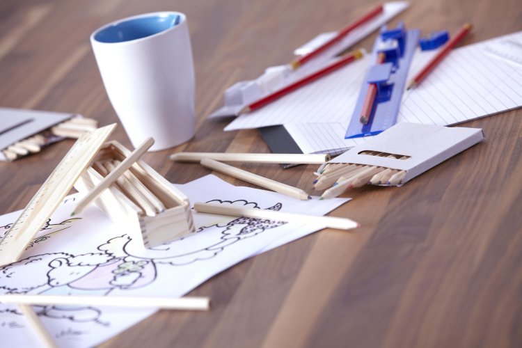 Set da disegno carmelita | scatola di legno