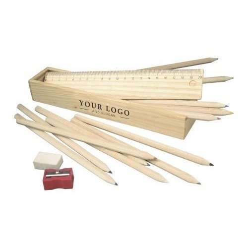 Set da disegno carmelita | scatola di legno