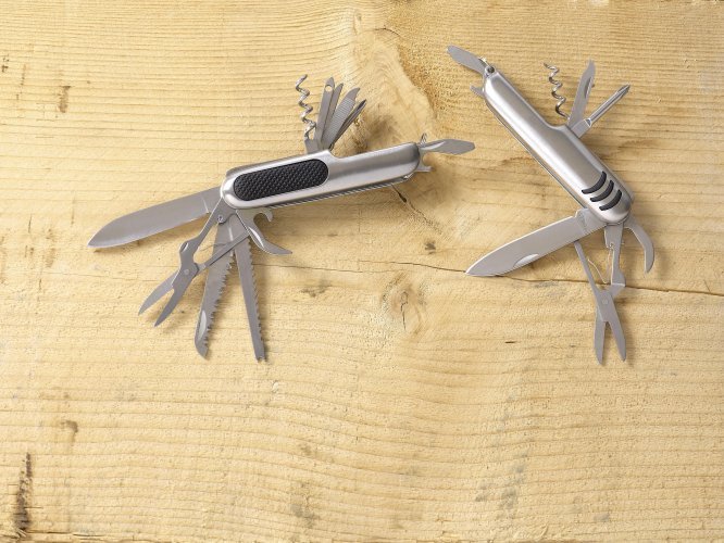 Coltellino tascabile 10 funzioni, in acciaio inox carol