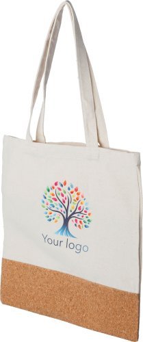 Shopping bag in cotone con base in sughero dalia