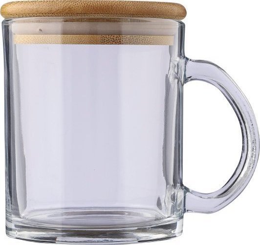 Tazza ashley | vetro riciclato | coperchio bambù | 300 ml
