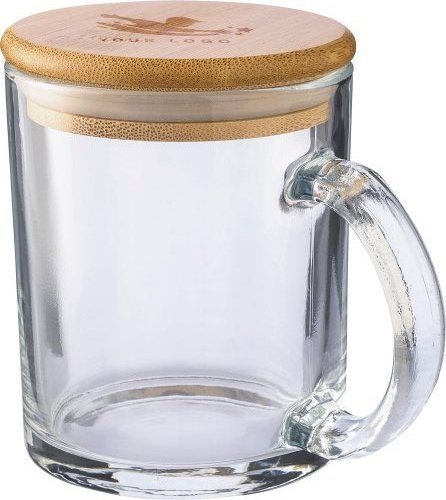 Tazza ashley | vetro riciclato | coperchio bambù | 300 ml