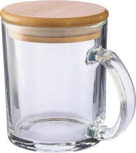Tazza ashley | vetro riciclato | coperchio bambù | 300 ml