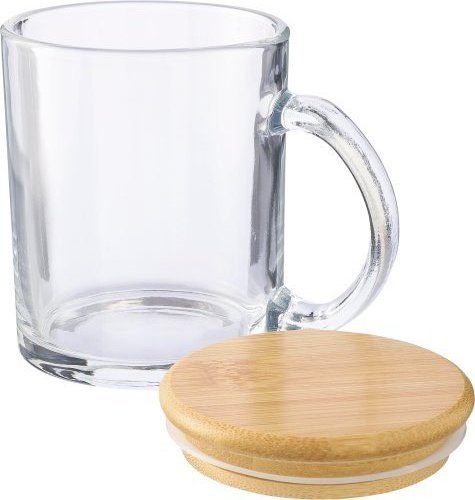 Tazza ashley | vetro riciclato | coperchio bambù | 300 ml