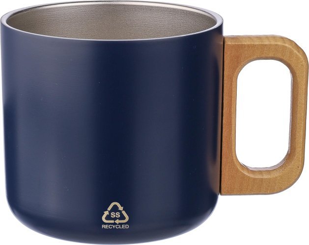 Tazza dwight | inox riciclato | manico in legno | 400 ml
