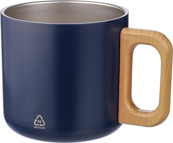 Tazza dwight | inox riciclato | manico in legno | 400 ml