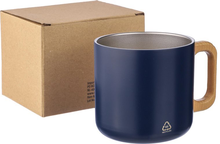 Tazza dwight | inox riciclato | manico in legno | 400 ml
