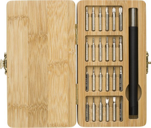 Set di attrezzi willow | custodia di bambù | 25 pz
