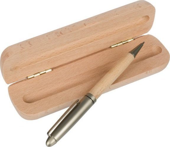 Penna a sfera tobias | legno di faggio | scatola in legno