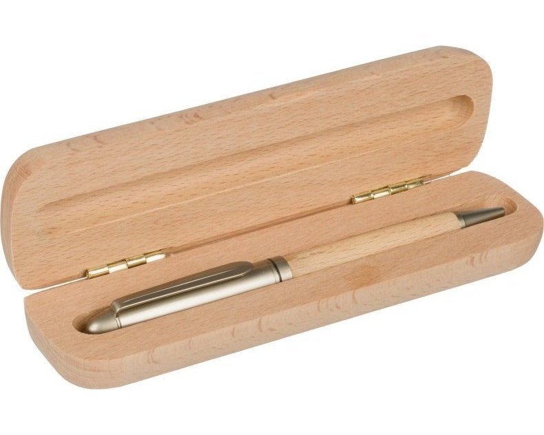 Penna a sfera tobias | legno di faggio | scatola in legno
