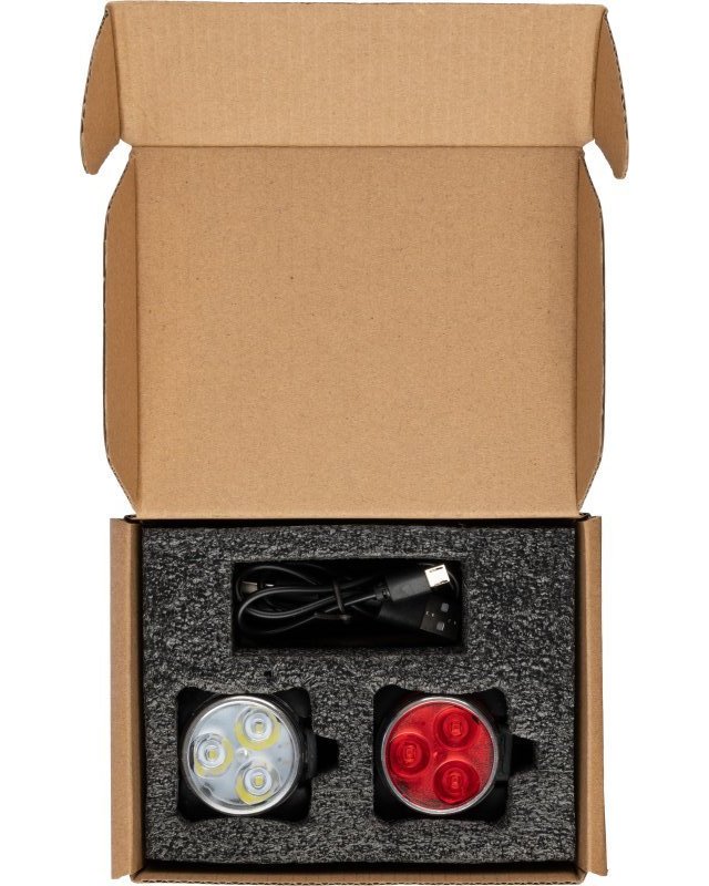Set di luci per bici elisabeth | plastica e silicone | ricaricabile | 4 modalità