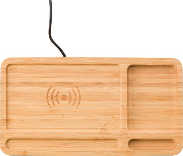 Caricatore wireless faye | bambù | organizer da scrivania