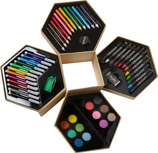 Set artistico kenji | scatola esagonale in cartone | 54 pz