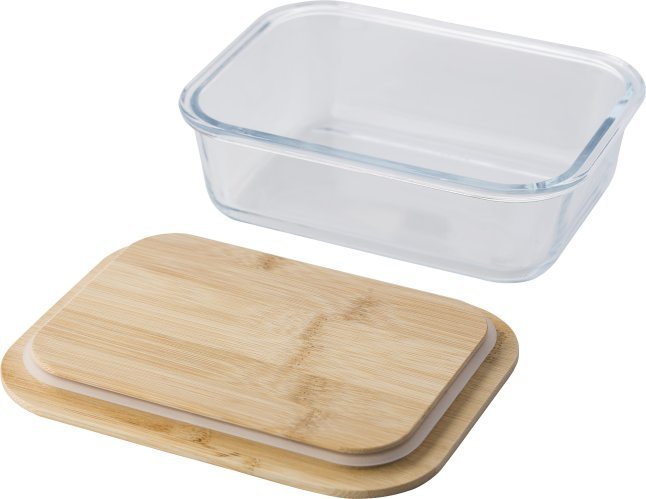 Contenitore pranzo nicole | vetro | coperchio bambù | 900 ml