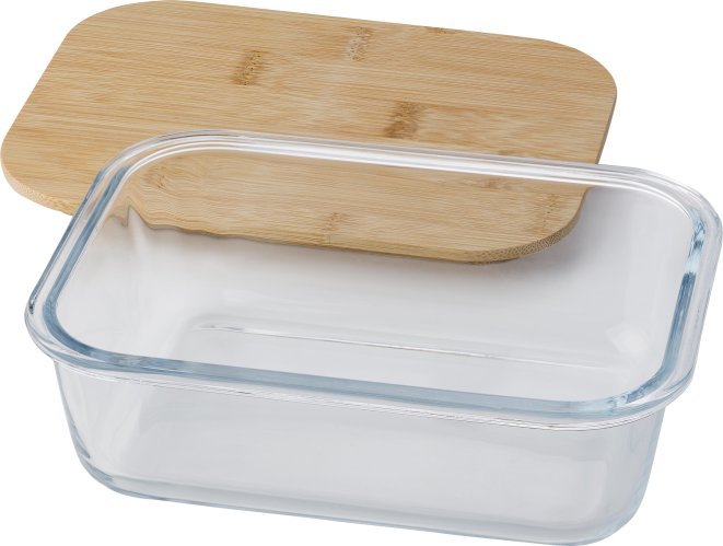 Contenitore pranzo nicole | vetro | coperchio bambù | 900 ml