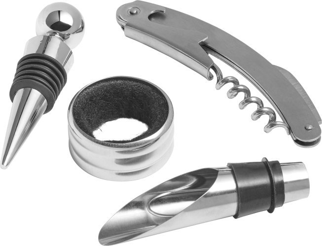 Set da vino jeremy | acciaio inox | 4 pezzi