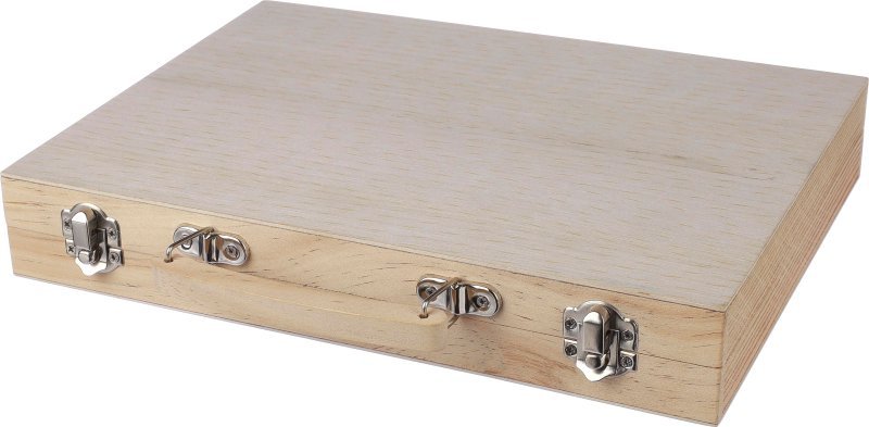 Set da disegno thessaly | valigetta in legno | 66 pezzi