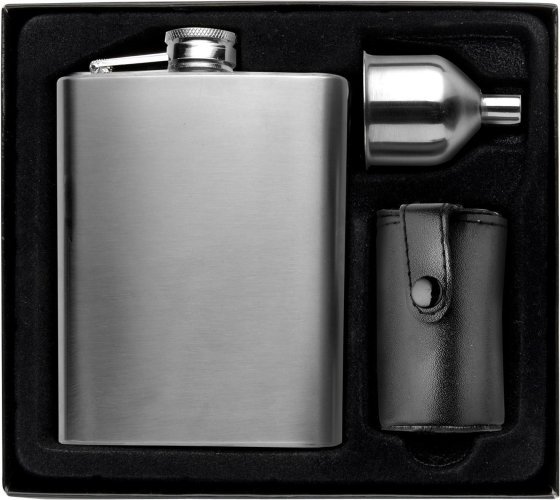 Set fiaschetta brittany | inox 304 | 220 ml | 4 bicchieri