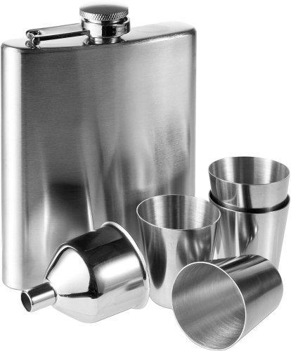 Set fiaschetta brittany | inox 304 | 220 ml | 4 bicchieri