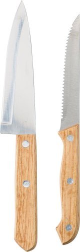 Set di coltelli tony | bambù | 2 pz | scatola magnetica