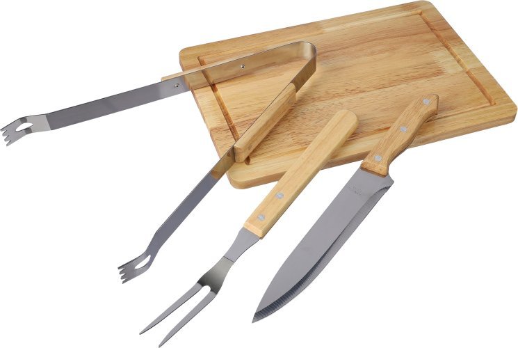 Set da barbecue kathleen | acciaio inox | 4 pz | borsa in poliestere