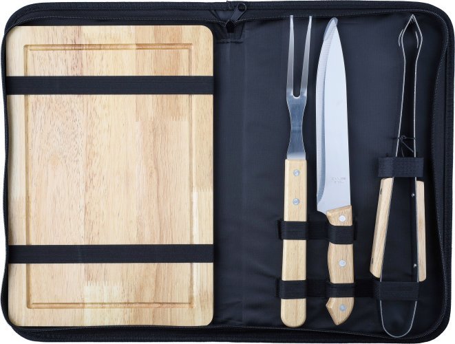 Set da barbecue kathleen | acciaio inox | 4 pz | borsa in poliestere