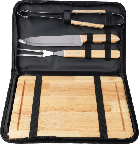 Set da barbecue kathleen | acciaio inox | 4 pz | borsa in poliestere