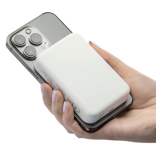 Power bank con caricatore wireless meno | riciclato | 10.000 mah | compatibile con magsafe