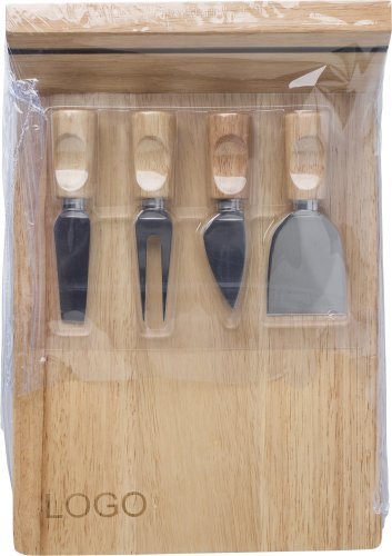 Set tagliere formaggi arlo | legno di gomma | 4 pz