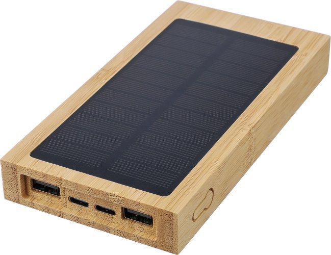 Power bank elz | bambù | solare | 10.000 mah