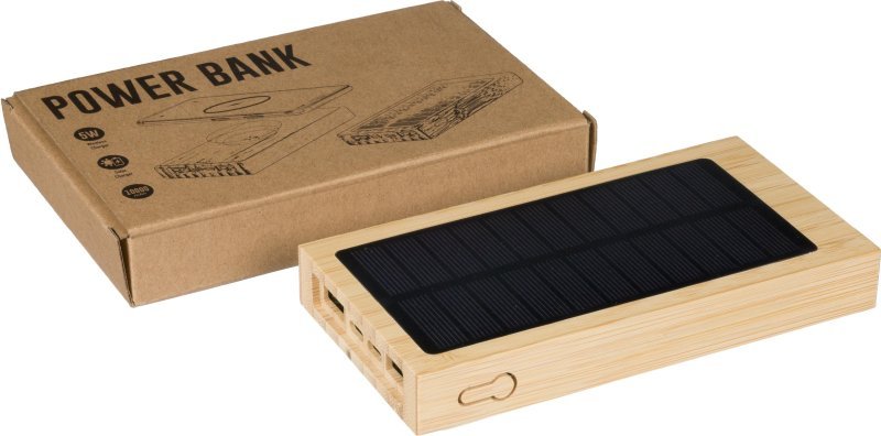 Power bank elz | bambù | solare | 10.000 mah