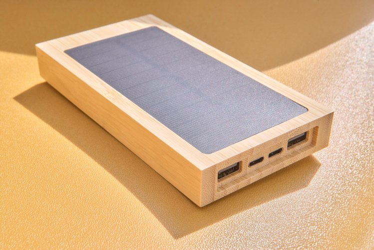 Power bank elz | bambù | solare | 10.000 mah