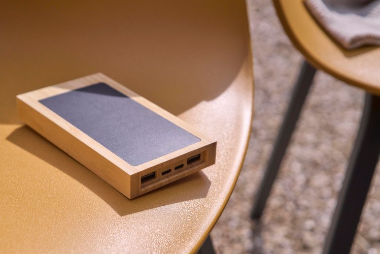 Power bank elz | bambù | solare | 10.000 mah
