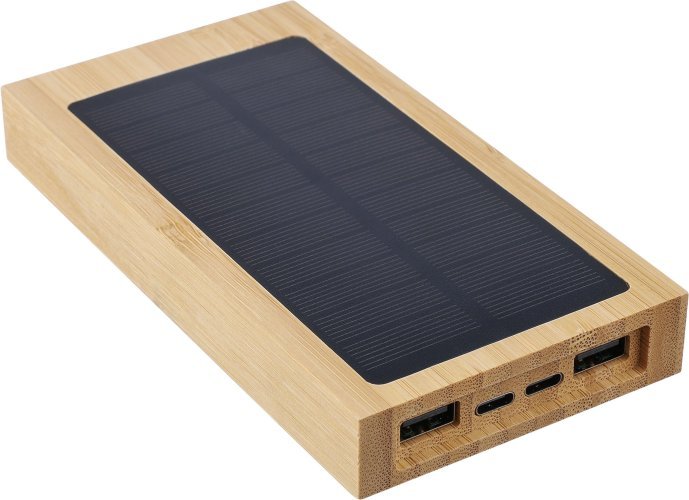 Power bank elz | bambù | solare | 10.000 mah