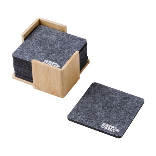 Set di sottobicchieri lawrence | riciclato | supporto in bambù