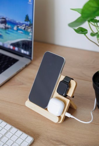 Caricatore wireless tribu | bambù riciclato | 3 in 1