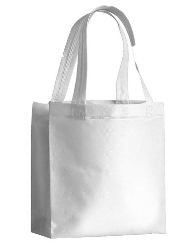 Mini borsa shopper in TNT termosaldato Bianco