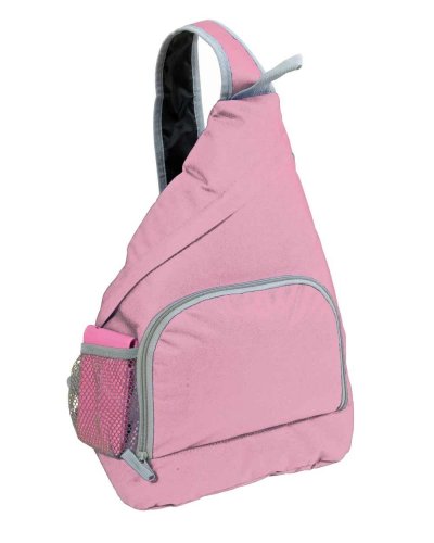 Mochila de un solo hombro con bolsillo delantero Rosa
