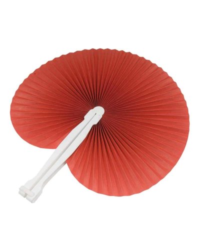 Ventaglio in carta colorata con manico in plastica bianca, lunghezza c