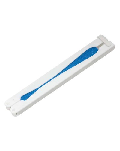 Ventaglio in carta colorata con manico in plastica bianca, lunghezza c